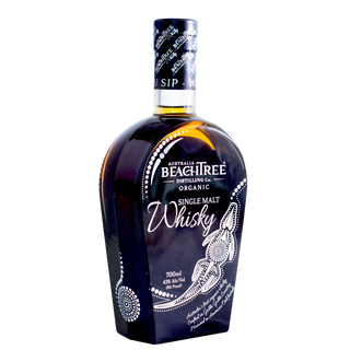 Bottle of Beachtire Single Malt Whisky on a white background