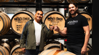 “Beachtree Distilling Co. bottles with award badges – Australia’s most awarded organic distillery.